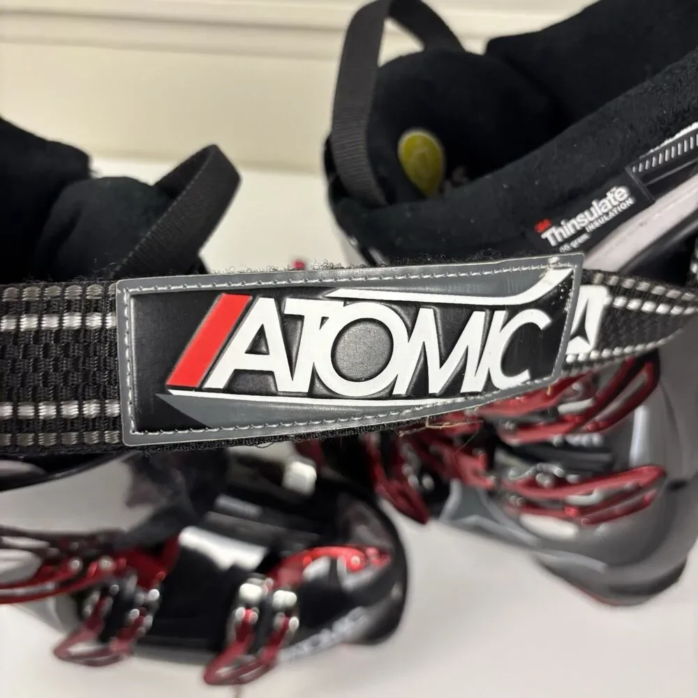 Atomic Silver Hawx 2.0 90 Ski Boots Red Black 295mm Size 25 25.5 Thinsulate 200